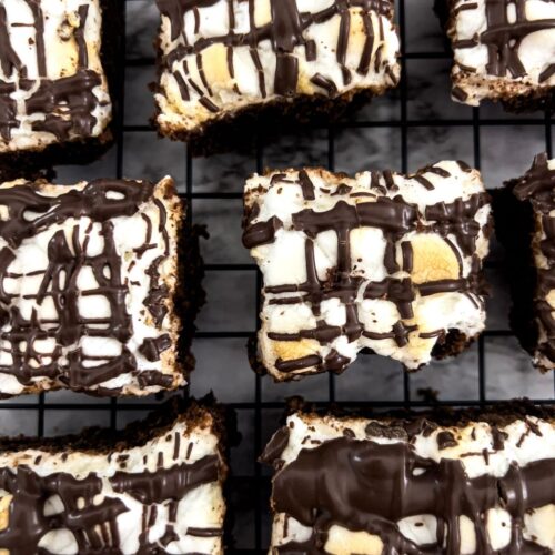 Mississippi mud brownies on a cooling rack.