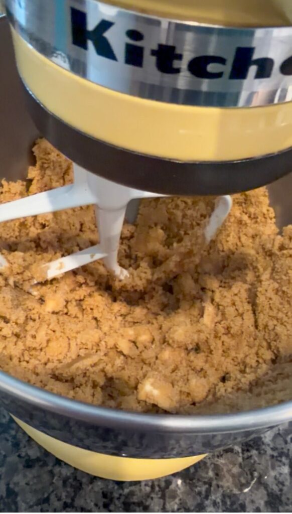 A close up of cold butter that has been reverse creamed.